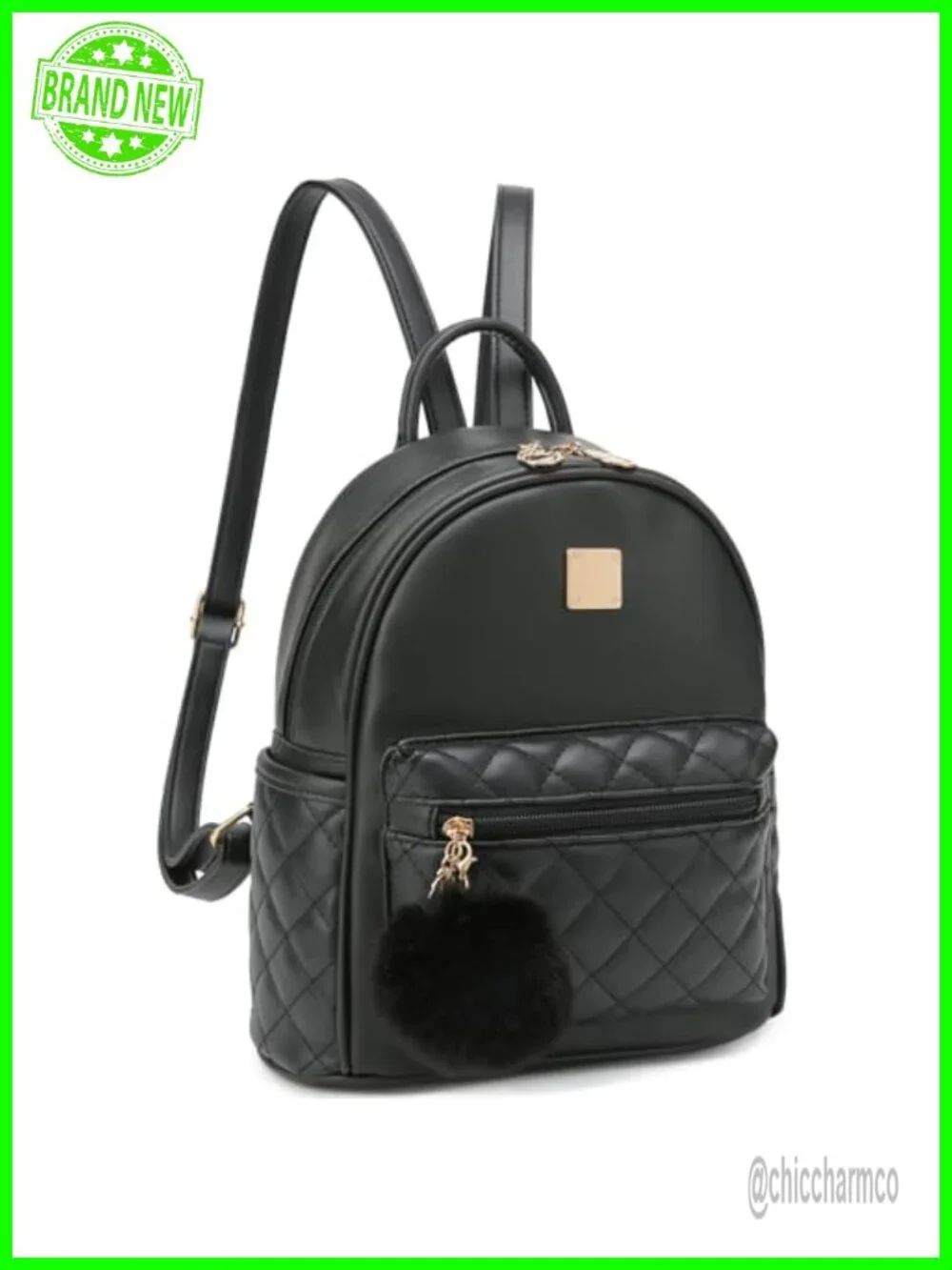 Plaid Faux Leather Mini Backpack Purse Adjustable Straps Women